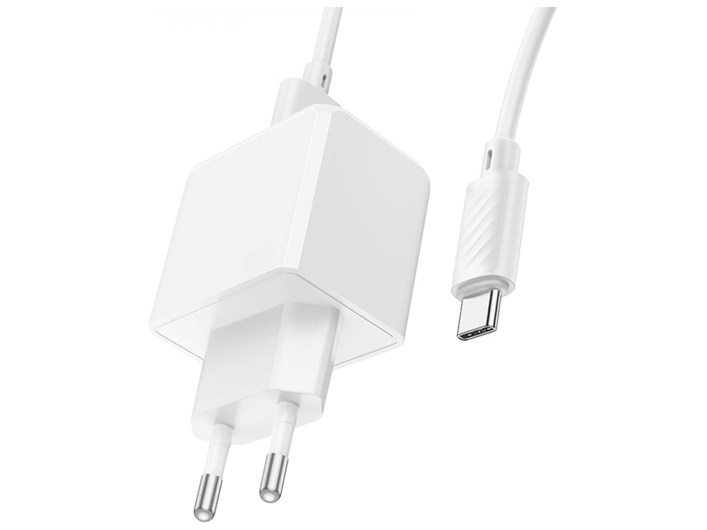 Мережевий Зарядний Пристрій Hoco CS11A 1USB 2.1A+USB to Type-C, Колір Білий