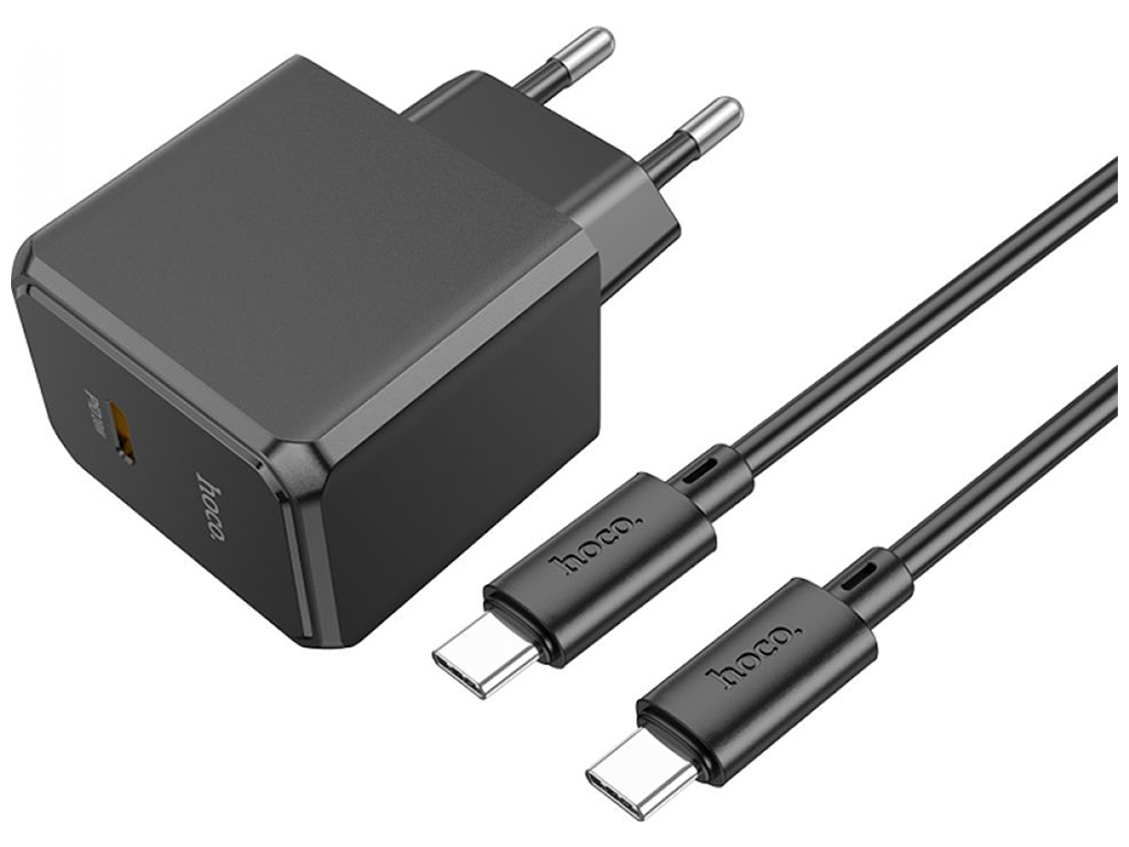 Сетевое Зарядное Устройство Hoco CS13A 1USB-C PD/QC 20W+Type-C to Type-C Цвет Черный