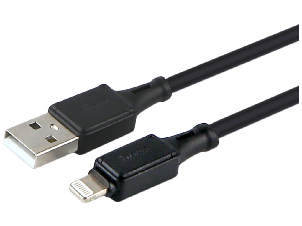 Кабель USB Hoco X101 Assistant Silicone Lightning 2.4A 30шт. Колір Чорний