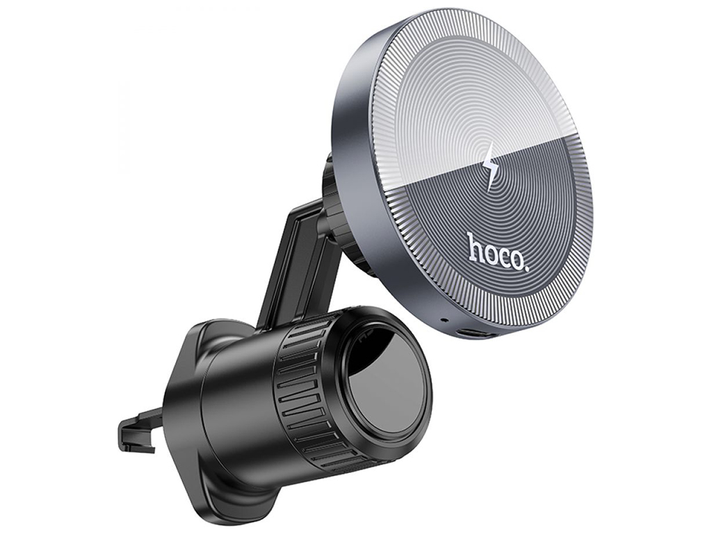 Автодержатель Hoco HW6 Vision Metal Magnetic Wireless 15W Цвет Серый