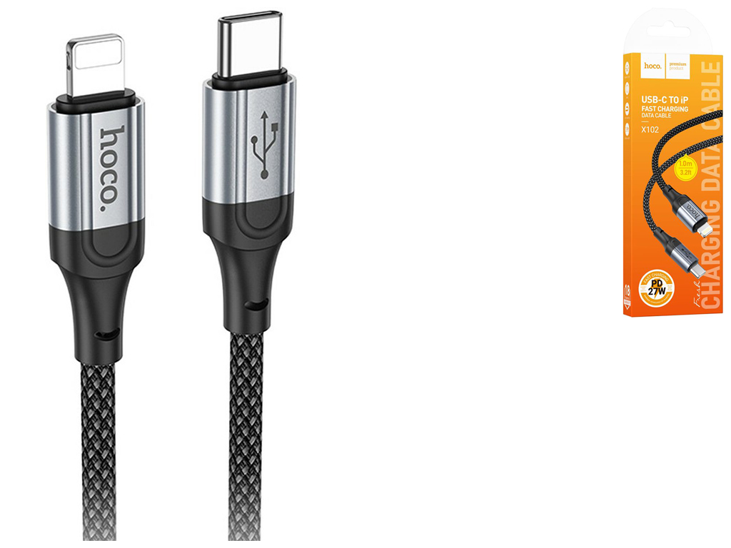 Кабель USB Hoco X102 Type-C to Lightning PD27W Цвет Черный