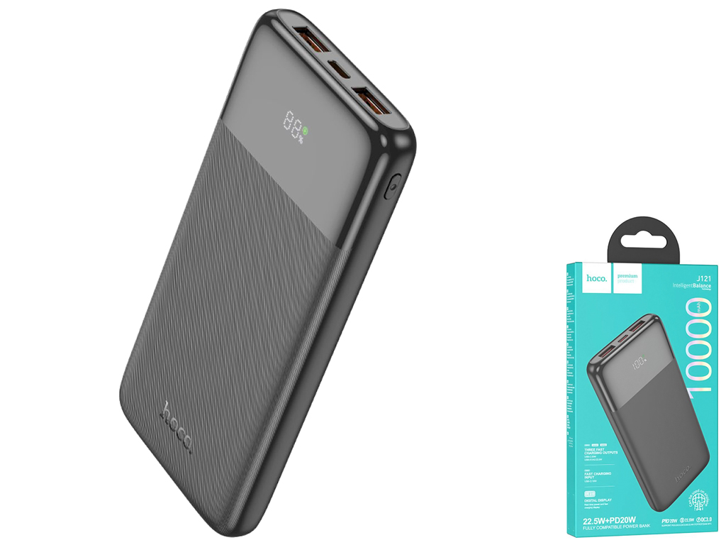Універсальна мобільна батарея Power Bank Hoco J121 Fast 22.5W+PD20W, 10000mAh, колір чорний