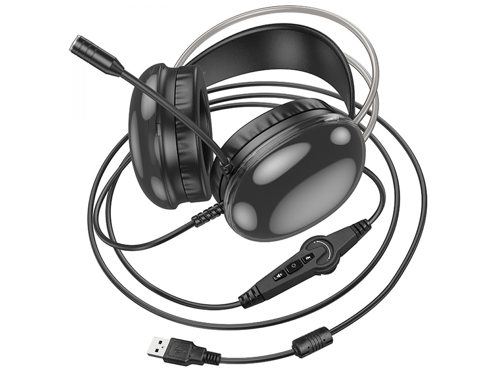 Ігрові Навушники Hoco W109 Plus Rich USB7.1 channel Колір Чорний