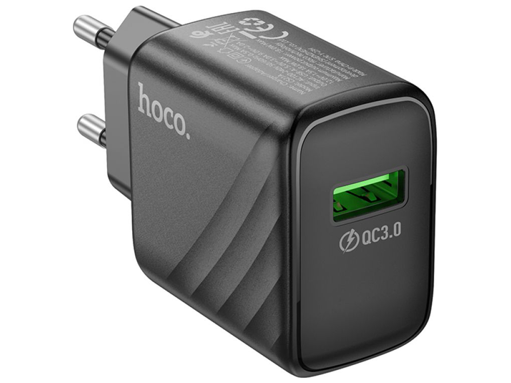 Мережевий Зарядний Пристрій Hoco CS21A 1USB QC 18W Колір Чорний