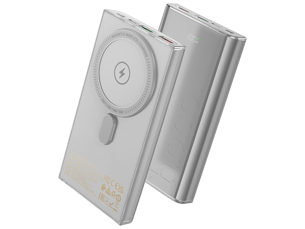 Power Bank Hoco Q22 Taurus 22.5W+PD20W magnetic digital display 10000mAh Цвет Серый