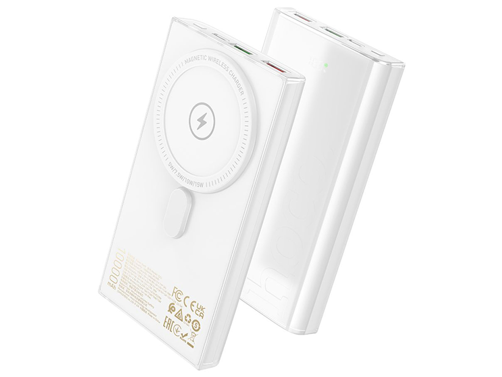 Універсальна мобільна батарея Hoco Q22 Taurus 22.5W+PD20W magnetic digital display 10000mAh Бiлий