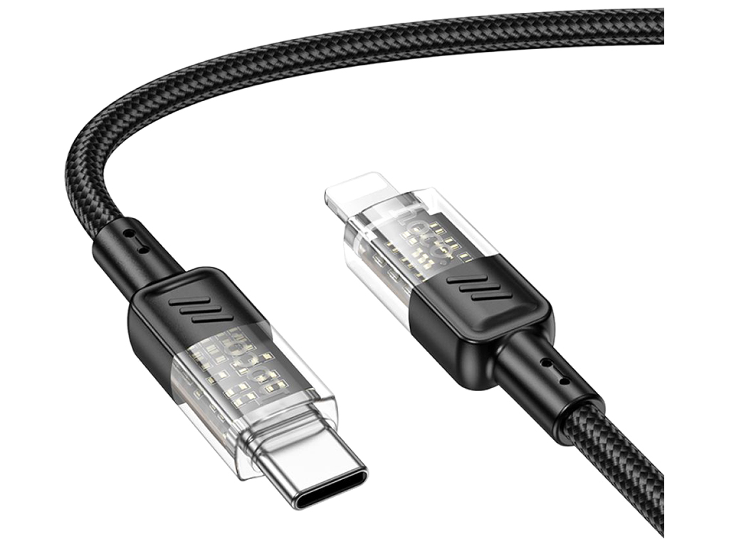 Кабель USB Hoco U129 PD27W Type-C to Lightning 1,2м Цвет Черный