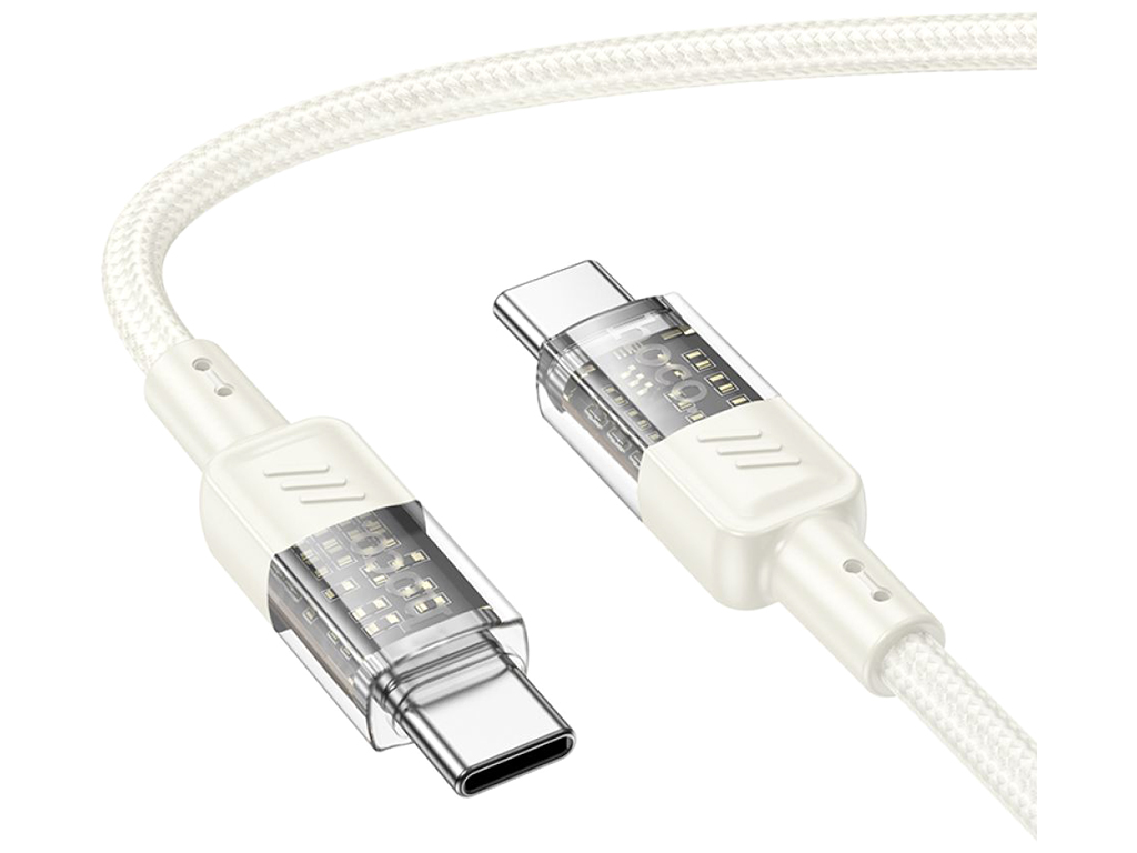 Кабель USB Hoco U129 60W Type-C to Type-C 1,2м Цвет Бежевый