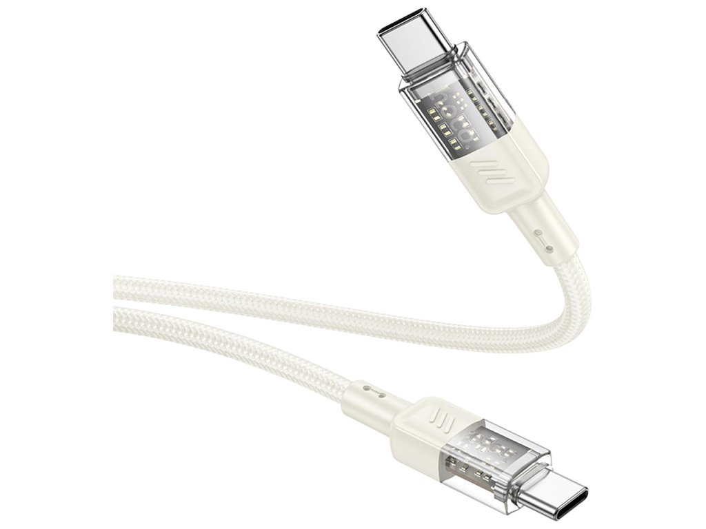 Кабель USB Hoco U129 60W Type-C to Type-C 1,2м Цвет Бежевый
