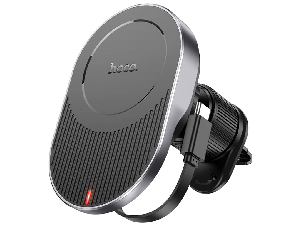 Автодержатель Hoco HW12 Guardian Magnetic Wireless 15W Цвет Черно-Серый