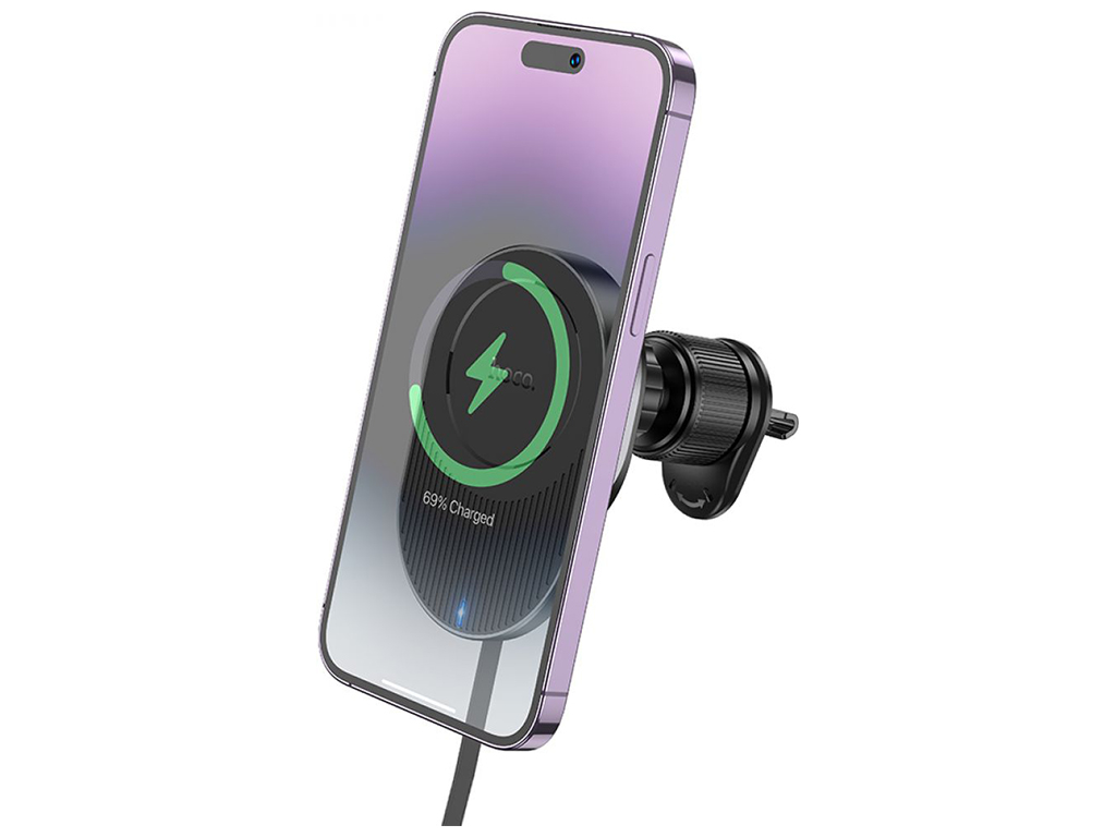 Автодержатель Hoco HW12 Guardian Magnetic Wireless 15W Цвет Черно-Серый
