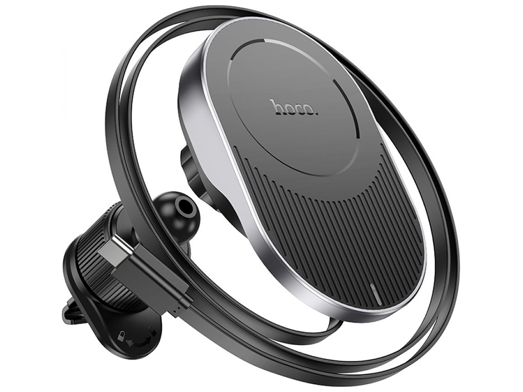 Автодержатель Hoco HW12 Guardian Magnetic Wireless 15W Цвет Черно-Серый