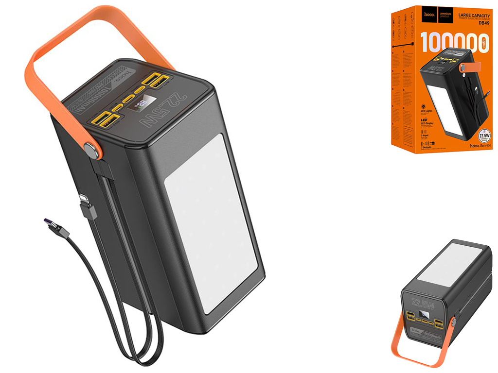 Power Bank Hoco DB49 Action 22.5W fully compatible with light 100000 mAh Цвет Черный