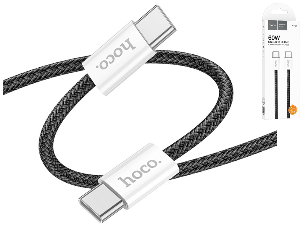 Кабель USB Hoco X104 Source 60W Type-C to Type-C 2м Цвет Черный