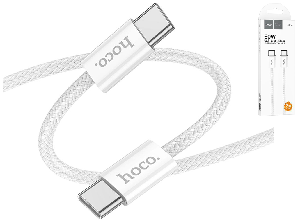Кабель USB Hoco X104 Source 60W Type-C to Type-C 2м Цвет Белый