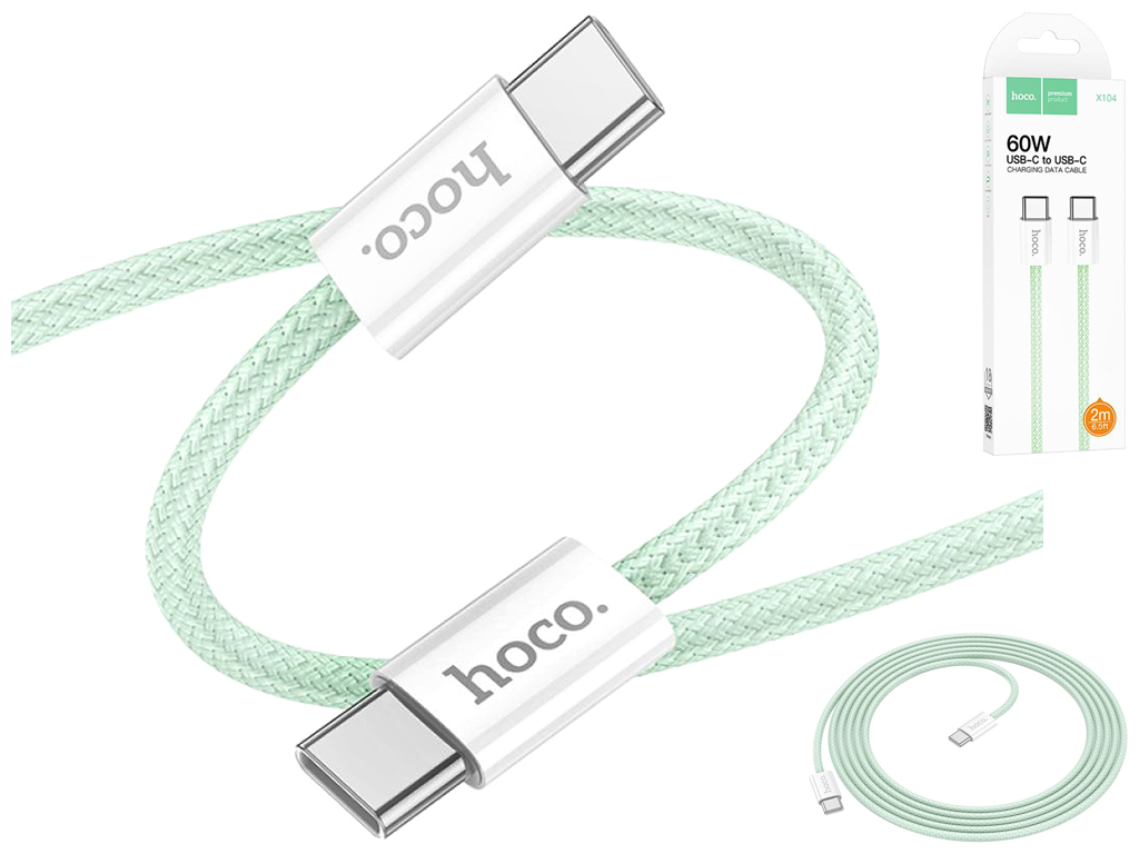 Кабель USB Hoco X104 Source 60W Type-C to Type-C 2м Цвет Зеленый