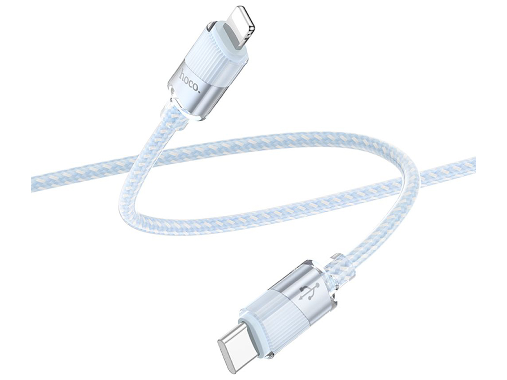 Кабель USB Hoco U132 PD27W Type-C to Lightning 1,2м Цвет Голубой