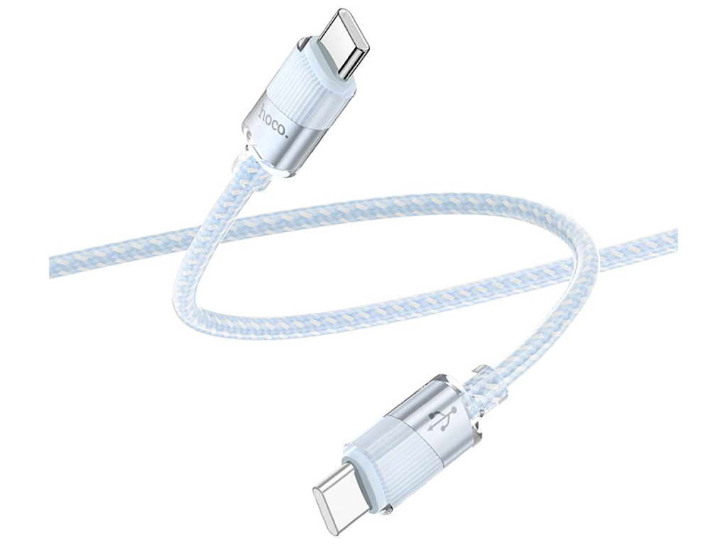 Кабель USB Hoco U132 60W Type-C to Type-C 1,2м Цвет Голубой