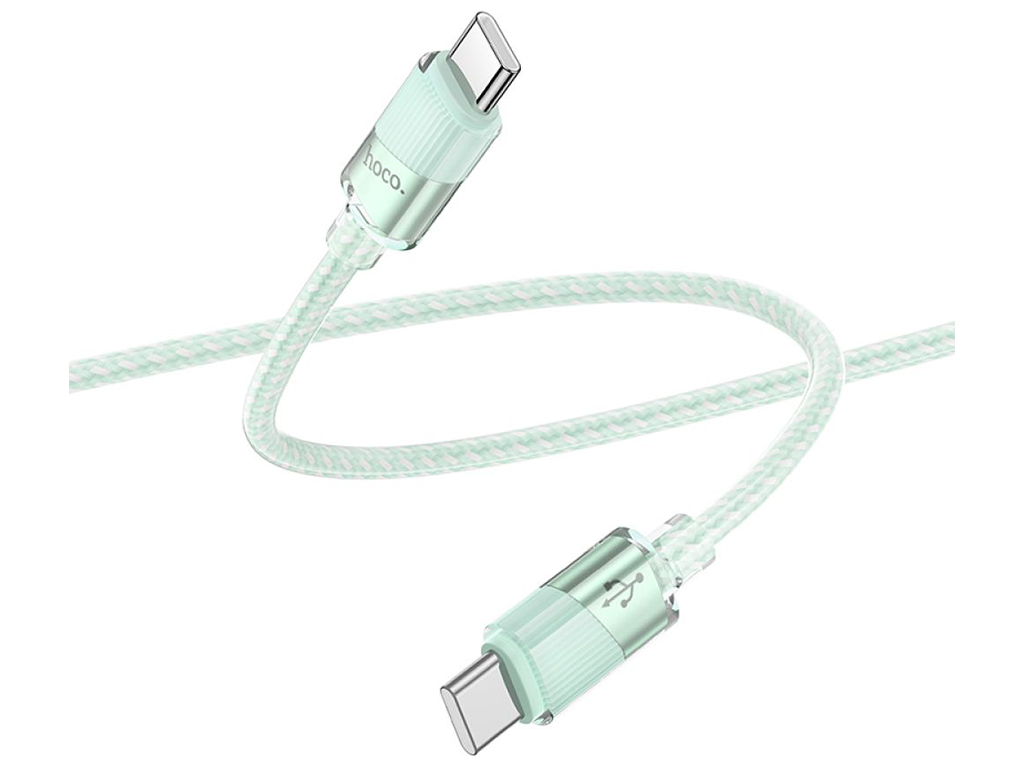 Кабель USB Hoco U132 60W Type-C to Type-C 1,2м Цвет Зеленый