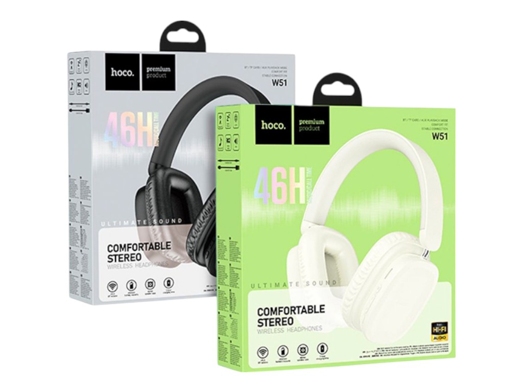 Bluetooth стерео гарнітура Hoco W51, чорний