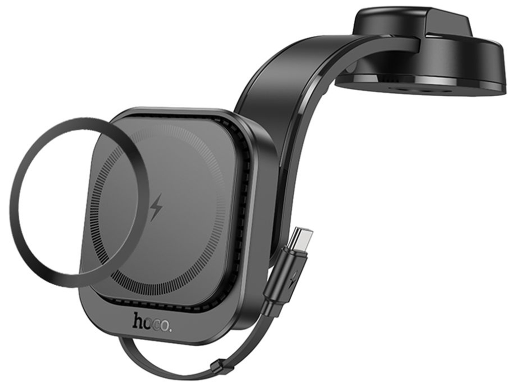 Автотримач Hoco HW24 Magnetic Беспроводная 15W Колір Чорний