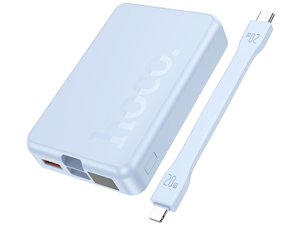 Power Bank Hoco Q24 Elegant 22.5W+PD20W with cable and magnetic 10000mAh Цвет Голубой