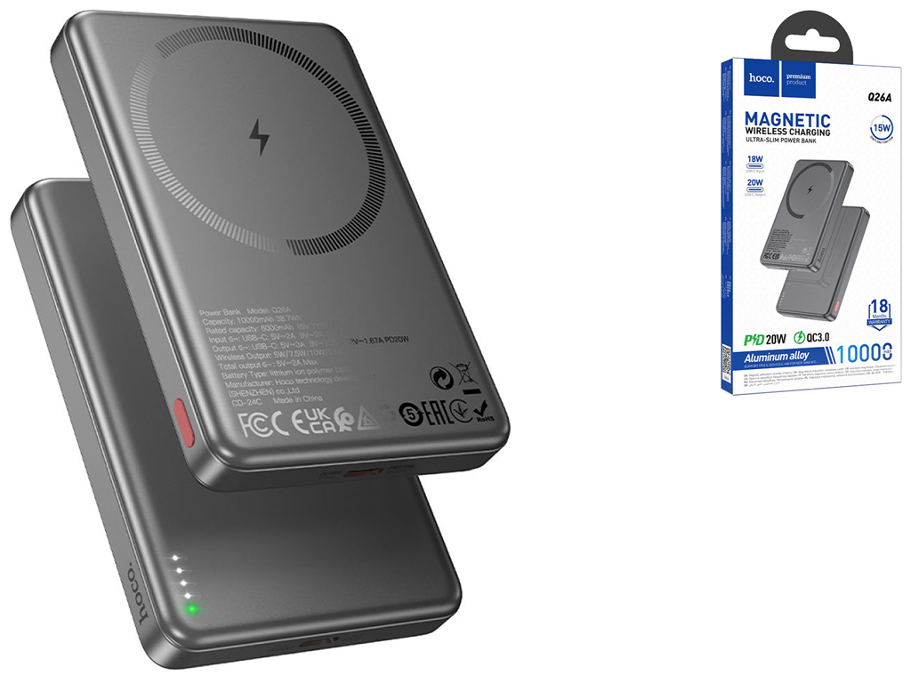 Універсальна мобільна батарея Power Bank Hoco Q26A Joy PD20W magnetic fast charging 10000mAh Колір М