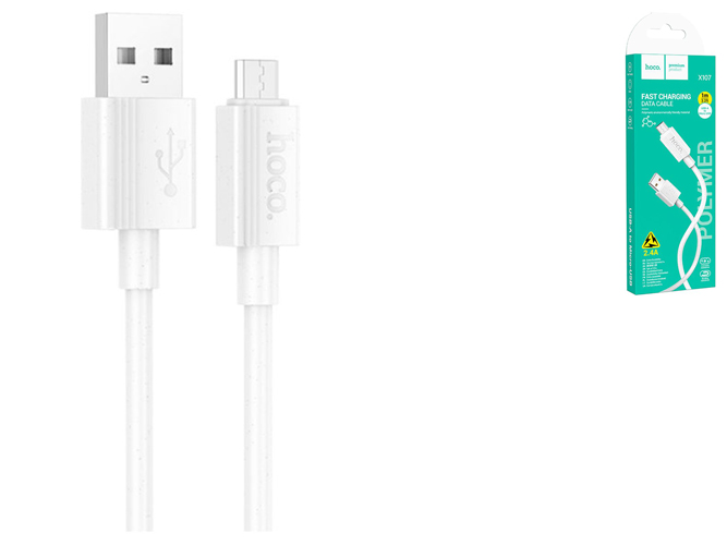 Кабель USB Hoco X107 мicro 2.4A Колір Бiлий