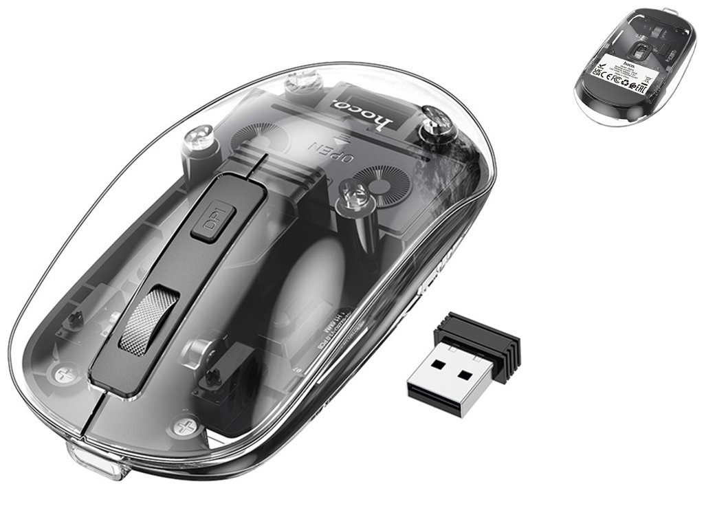 Беспроводная Мышь Hoco GM29 Mysterious dual-mode (2.4G+ Bluetooth) silent Цвет Черный