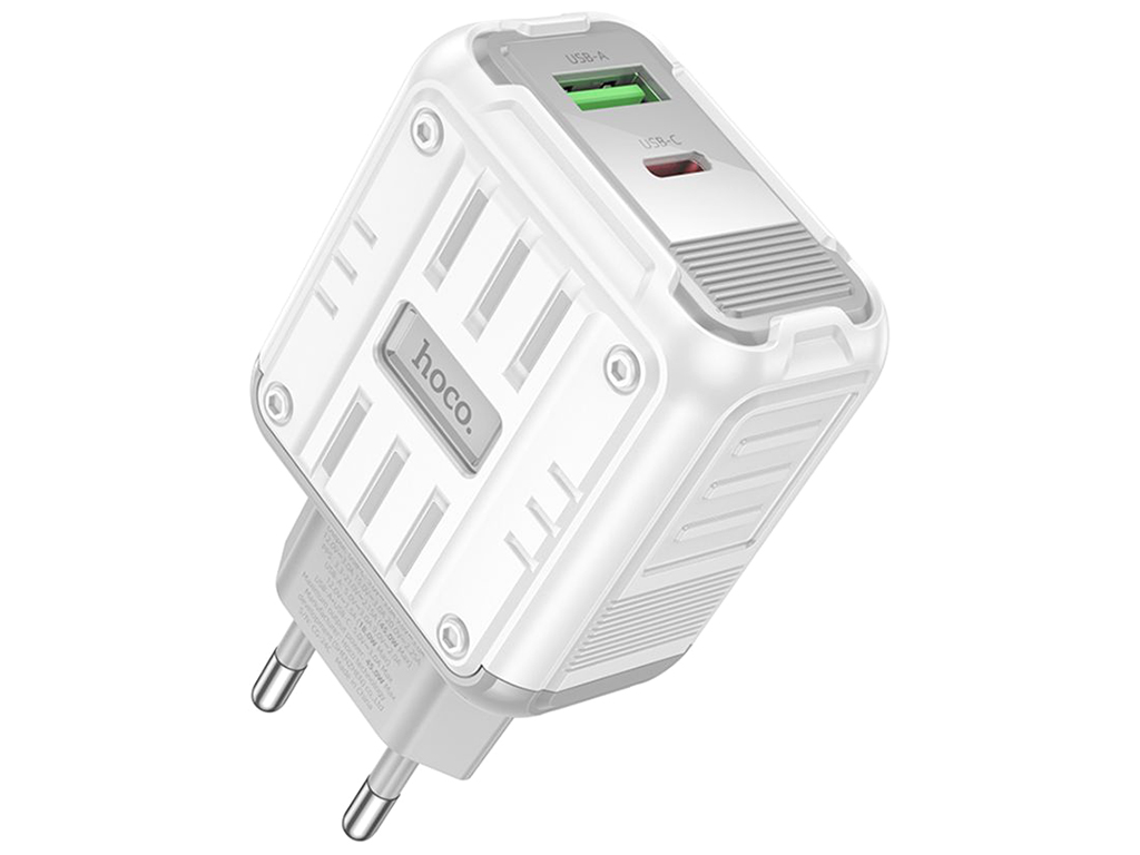 Сетевое зарядное устройство Hoco C136A 1USB-C/1USB PD/QC 45W, цвет белый