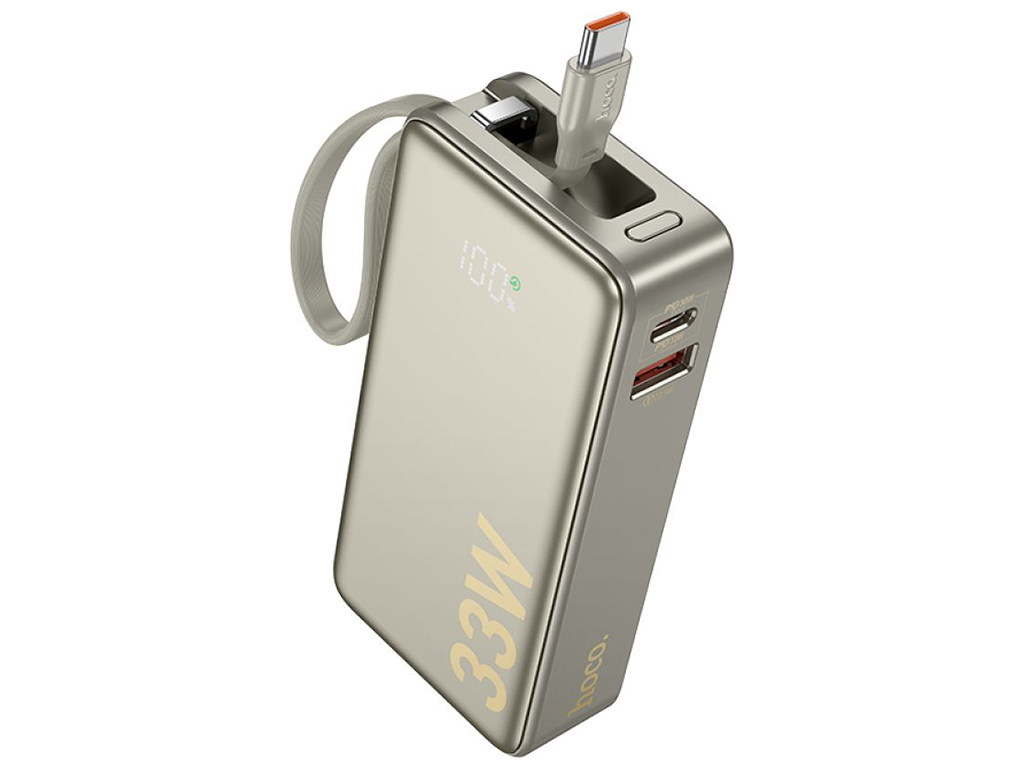 Power Bank Hoco Q27A Jewel 33W with cable 10000mAh Цвет Титановое золото