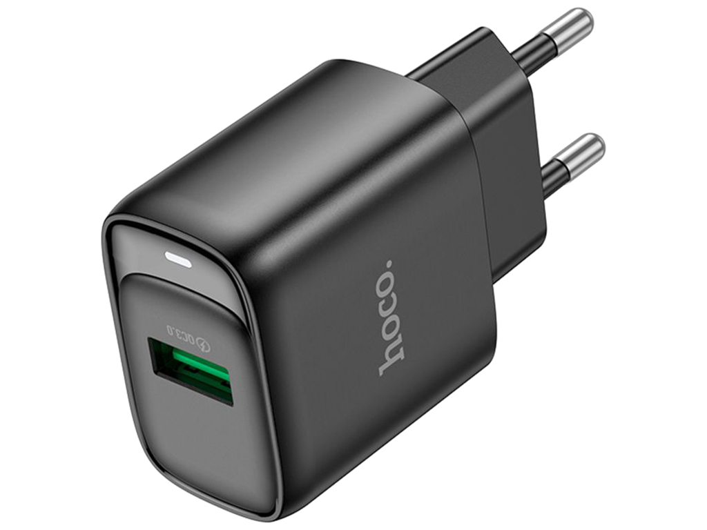 Мережевий зарядний пристрій Hoco C140A 1USB QC 18W, колір чорний