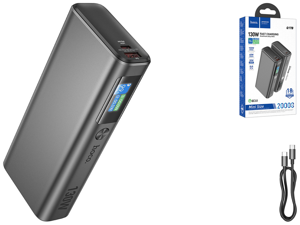 Power Bank Hoco Q17B Electric PD130W 20000 mAh Цвет Космический серый
