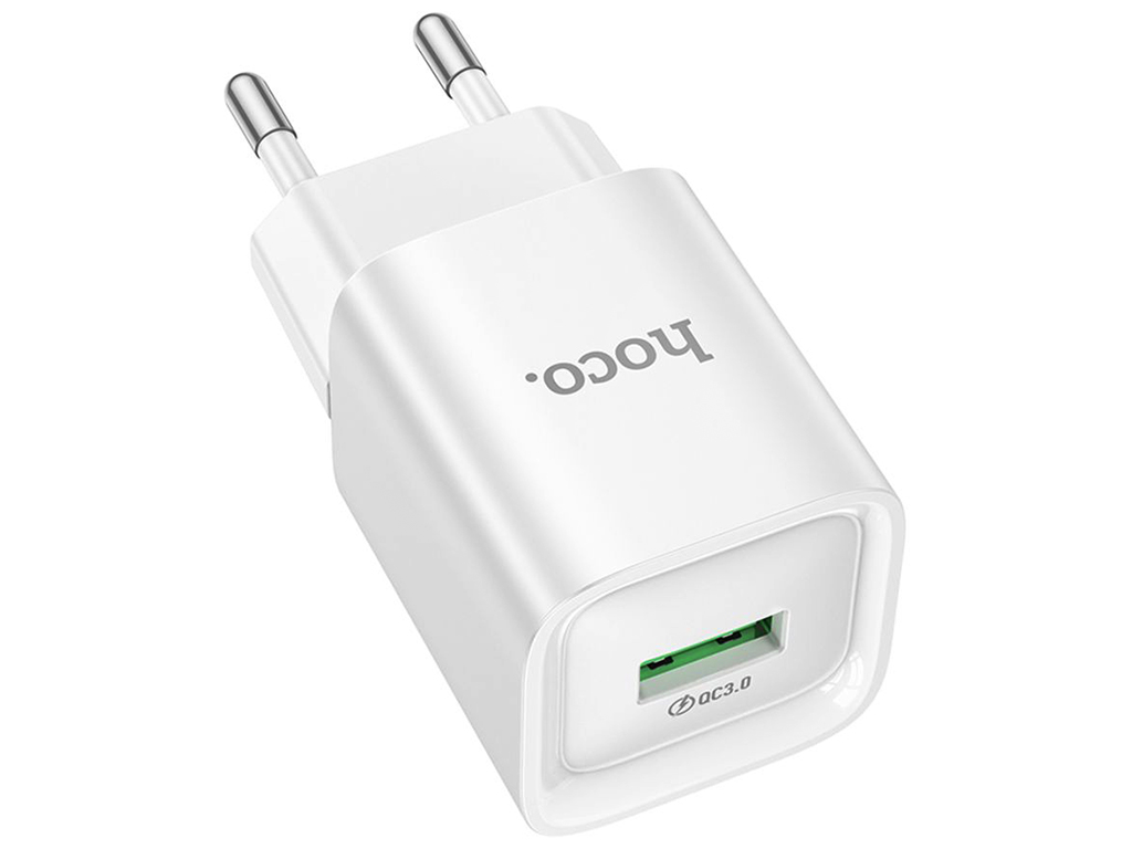 Сетевое зарядное устройство Hoco C145A 1USB QC 18W, цвет белый