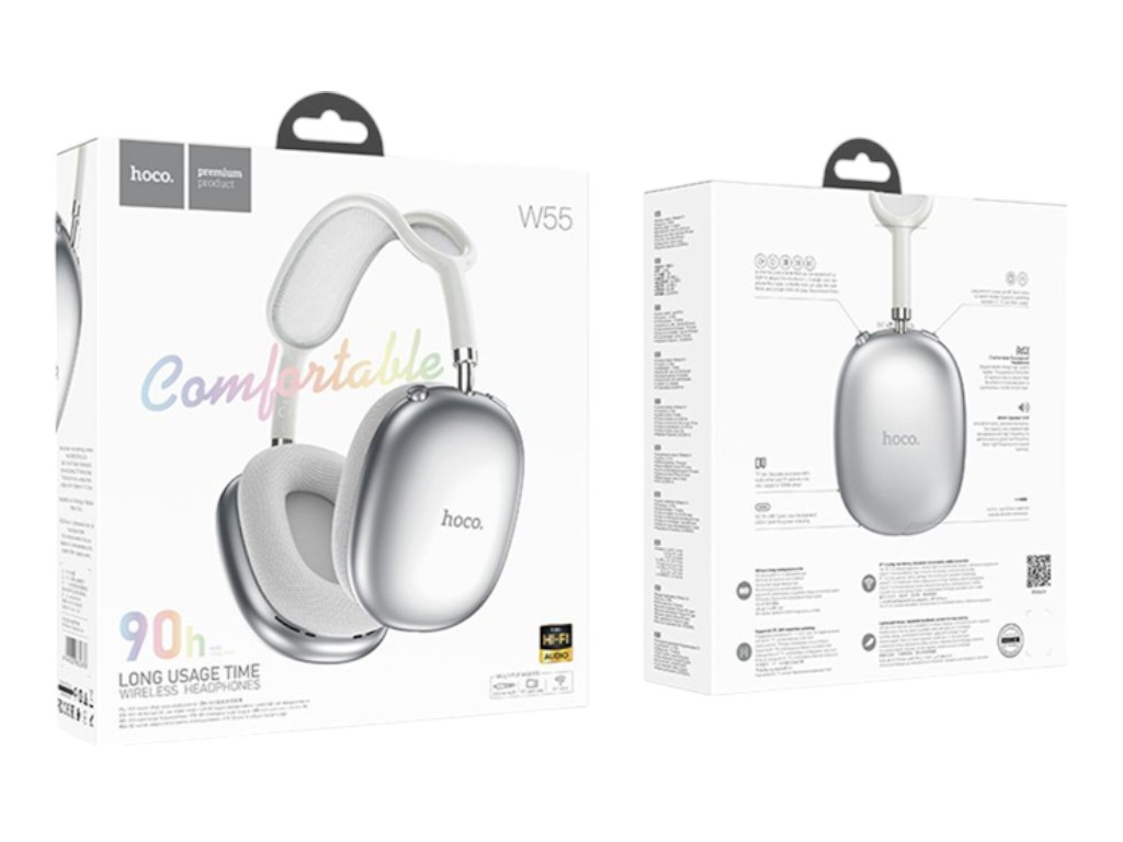Bluetooth стерео гарнітура Hoco W55, сталевий