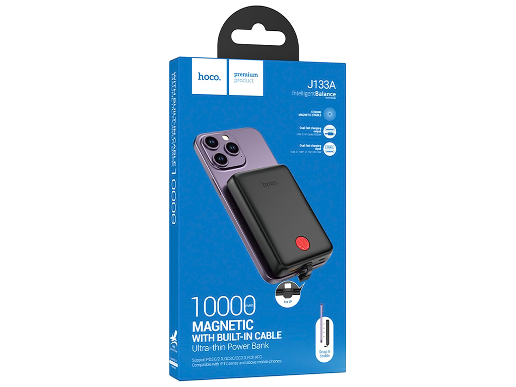 Универсальная мобильная батарея Power Bank Hoco J133A Triumph PD20W, 10000mAh, цвет черный