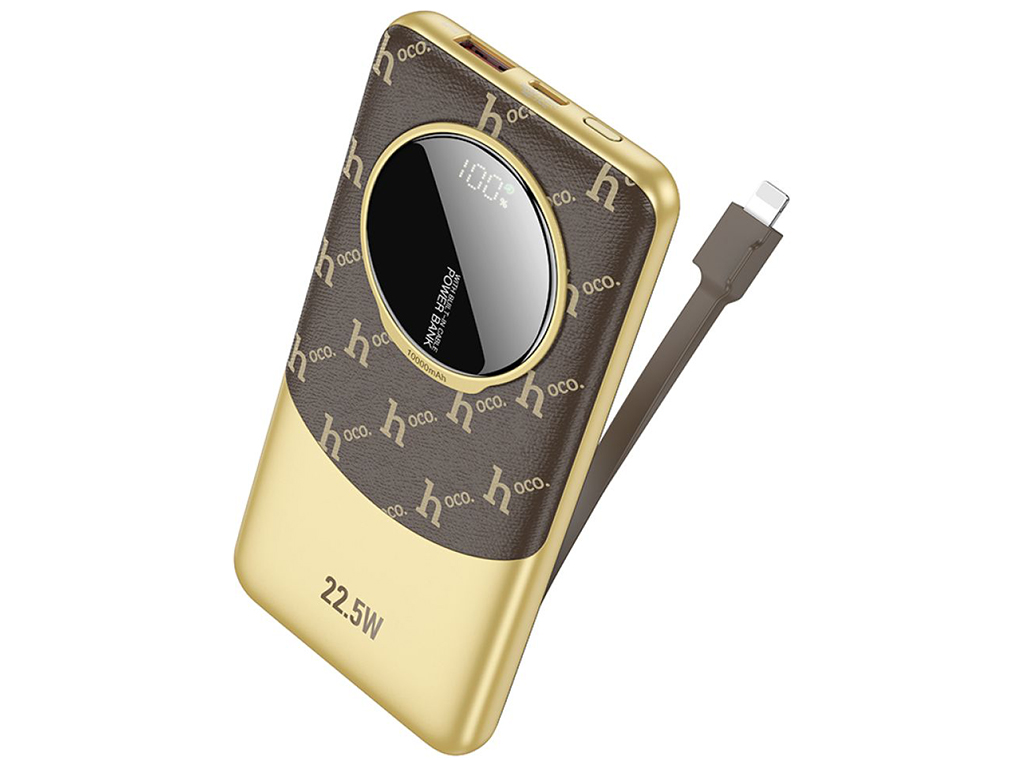 Універсальна мобільна батарея Hoco Q29 Nobility 22.5W+PD20W with cable(iP) 10000mAh Колір Коричневий