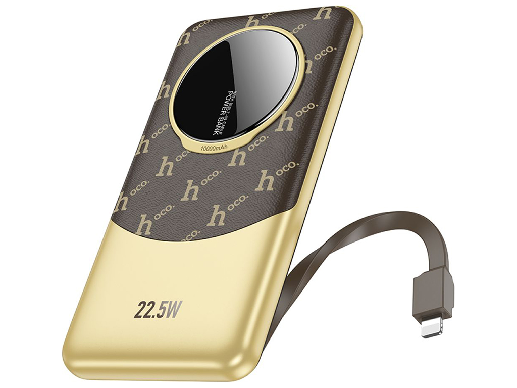 Універсальна мобільна батарея Hoco Q29 Nobility 22.5W+PD20W with cable(iP) 10000mAh Колір Коричневий
