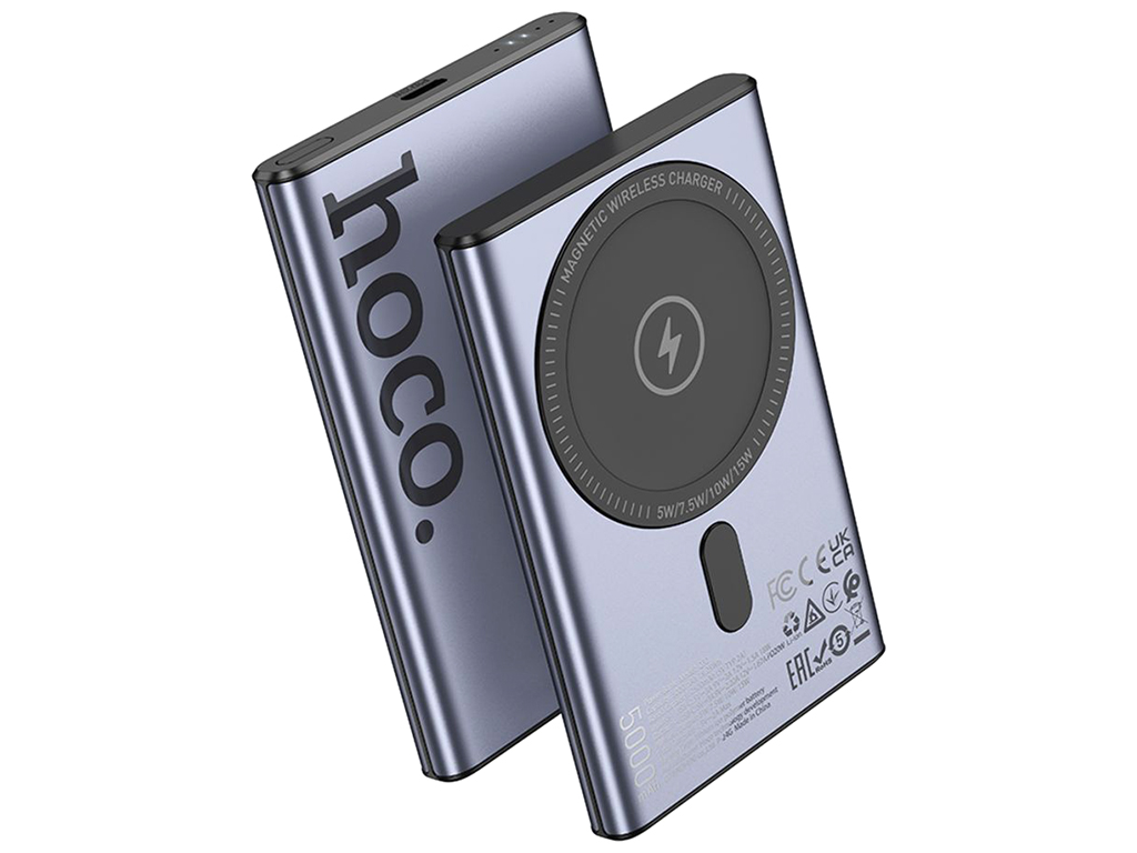 Універсальна мобільна батарея Power Bank Hoco Q32 Bird PD20W, 5000mAh, колір металевий сірий