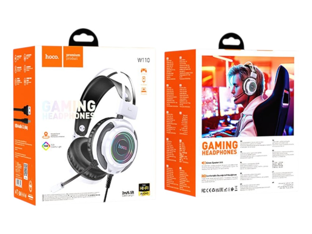 Игровые наушники Hoco W110 Resource, белый