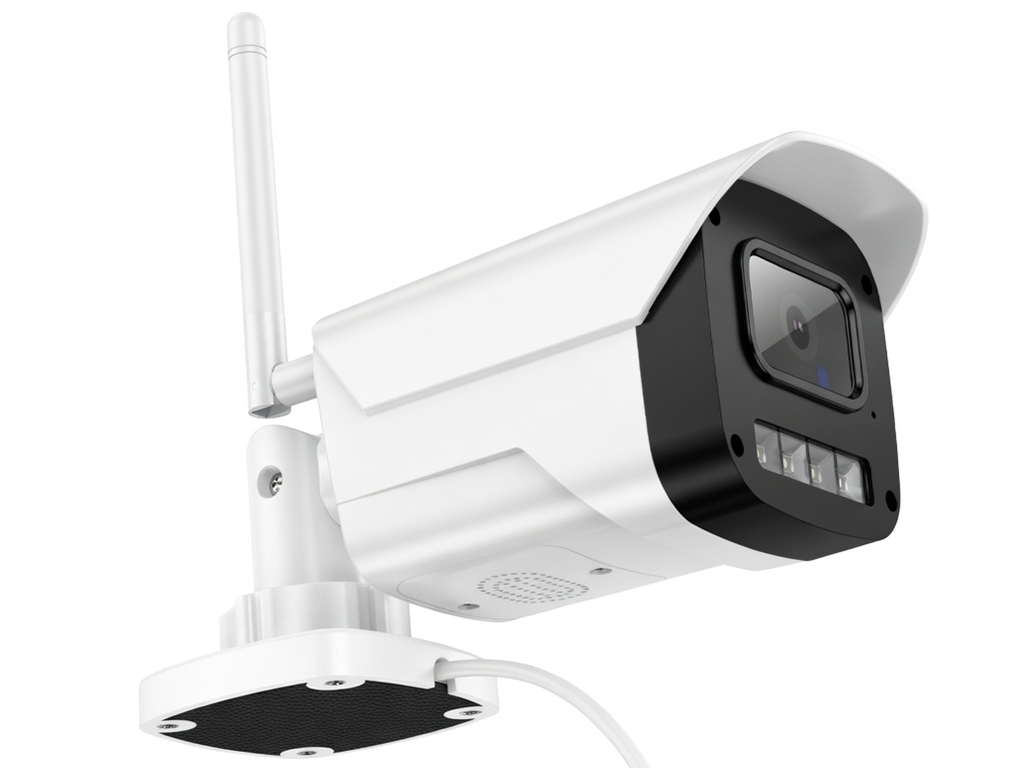Камера уличная Hoco D4, HD 1080P, Wi-Fi, IP65, кабель 3м, пластик, алюминий, 106×65×80мм, цвет белый