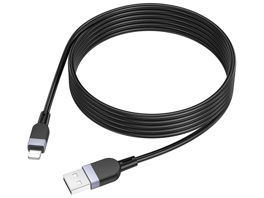 Кабель Hoco X109 Silicone Lightning 2.4A 2m Колір Чорний