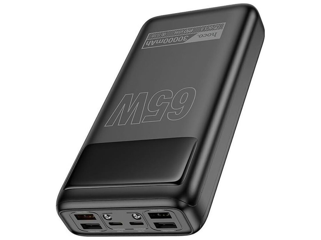 Power Bank Hoco DB81 Apollo, PD65W, провідна зарядка, 30000mAh, LED-дисплей, ABS пластик, чорний