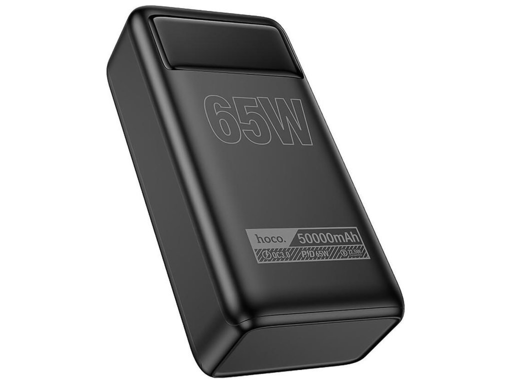 Power Bank Hoco DB81A Apollo, 50000mAh, PD65W, провідна зарядка, LED-дисплей, пластик, колір чорний