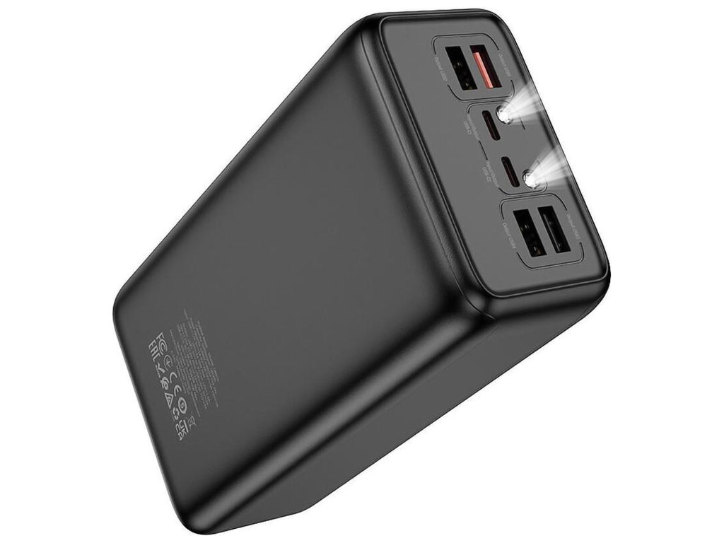 Power Bank Hoco DB81A Apollo, 50000mAh, PD65W, провідна зарядка, LED-дисплей, пластик, колір чорний