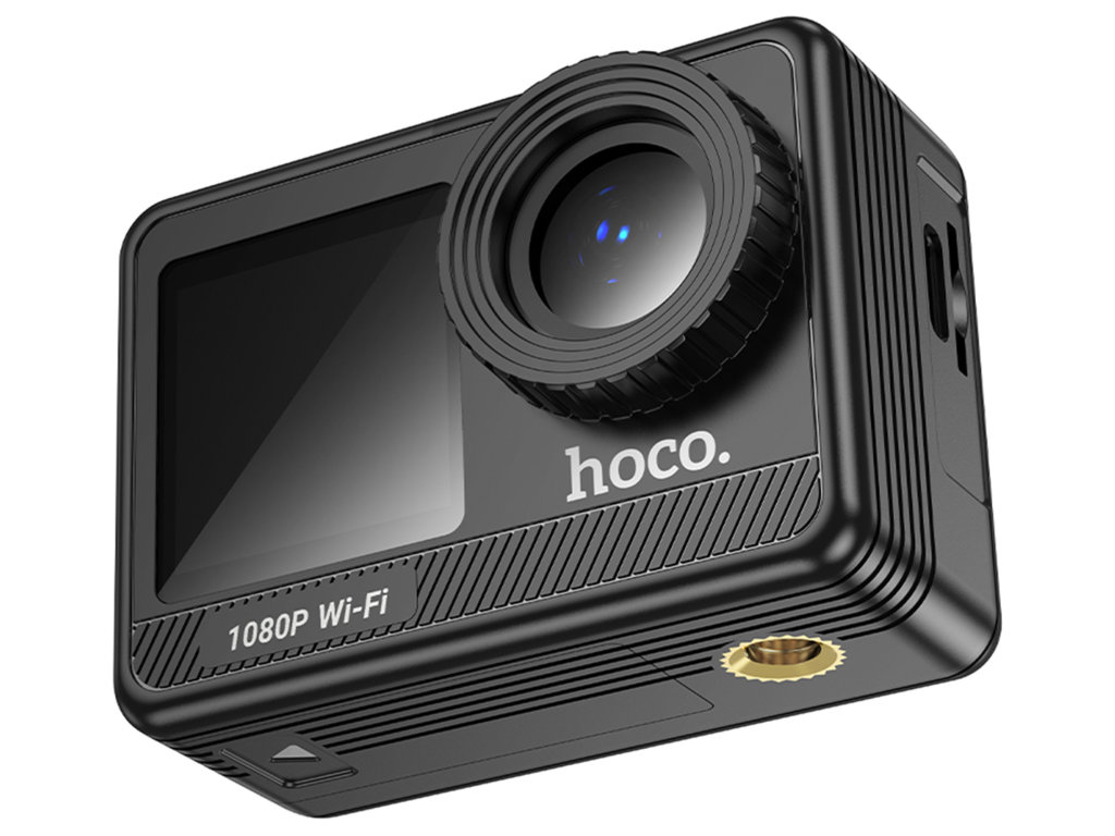 Екшн-камера Hoco DV103, 4K, 12Мп, 900мАг, Micro HDMI, Micro SD, Type-C, 115×230×60мм, колір чорний