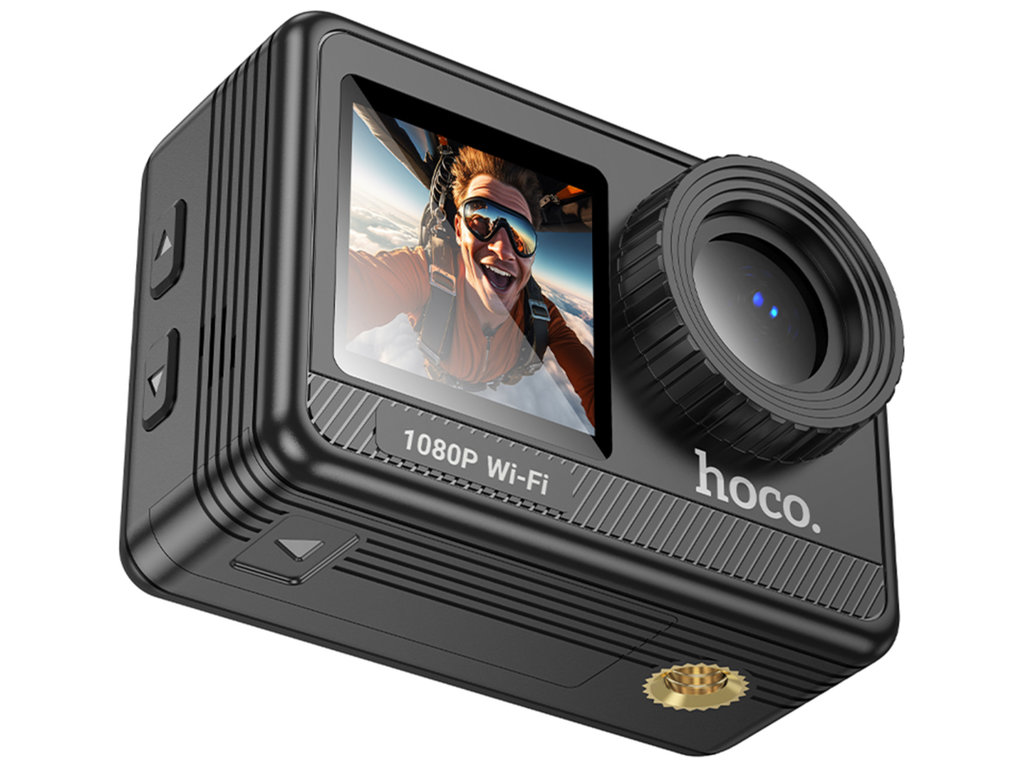 Екшн-камера Hoco DV103, 4K, 12Мп, 900мАг, Micro HDMI, Micro SD, Type-C, 115×230×60мм, колір чорний