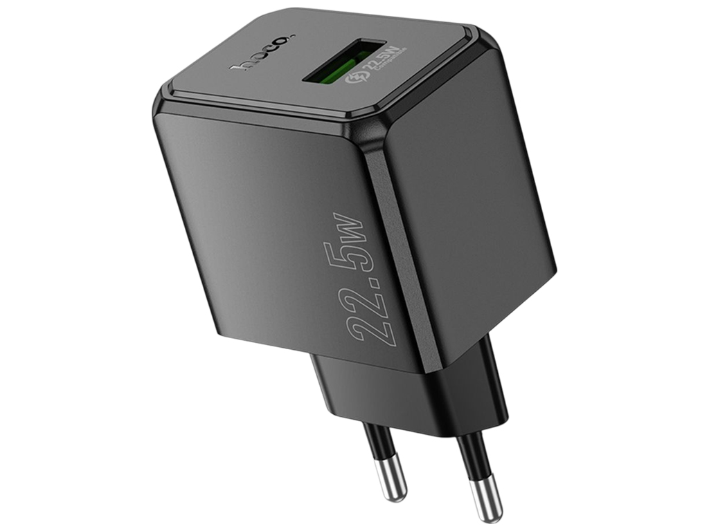 Сетевое зарядное устройство Hoco CS17A, 1USB, 22.5Вт, 205×90×40мм, цвет черный