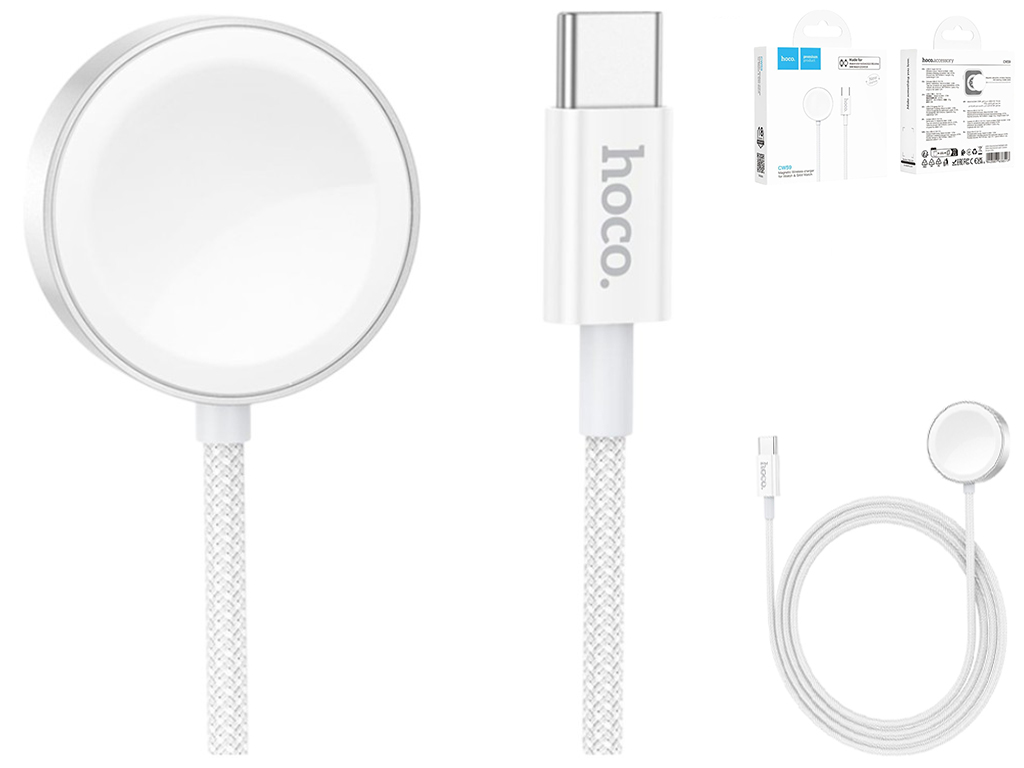 Беспроводное зарядное устройство Hoco CW59 для iWatch/SAMSUNG, белый