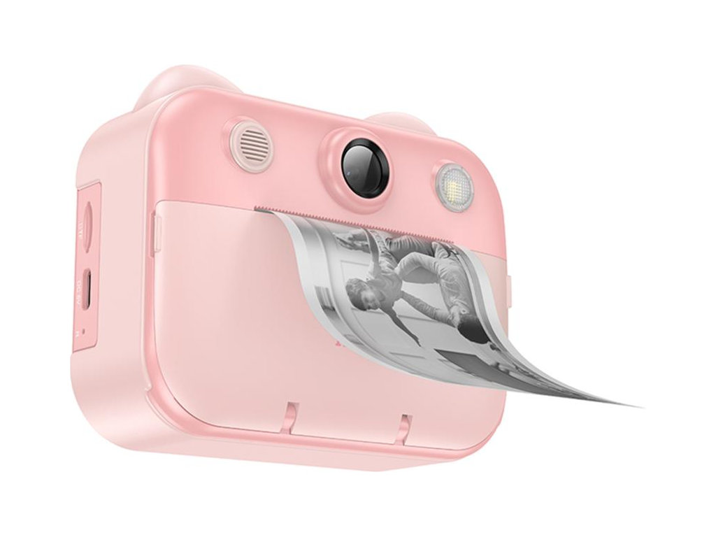 Камера дитяча Hoco DV204, термодрук 57мм, дисплей 2.4", слот TF до 64GB, 1200mAh, колір рожевий